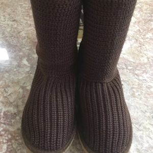 UGG classic crochet boots brown